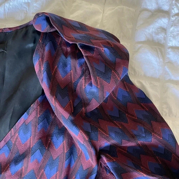 Maje silk printed shoulder pad mini dress - Picture 3 of 11